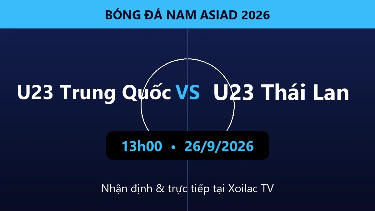 Nhận định U23 Trung Quốc vs U23 Thái Lan 13h00 ngày 26/9/2026